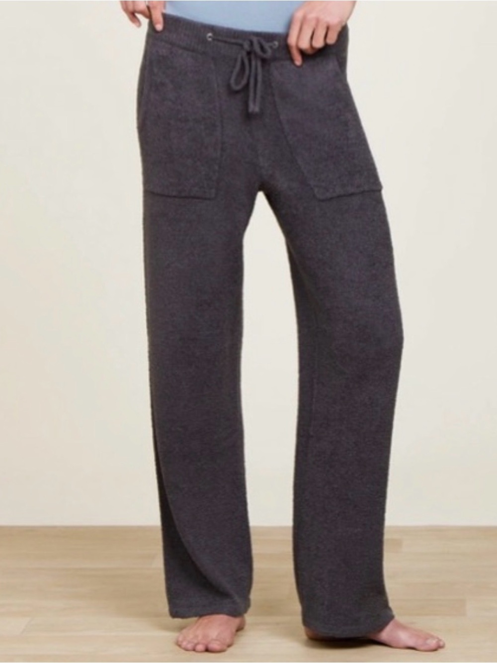 NWT Barefoot Dreams Cozy Wide-Leg Knit Lounge Pants - Carbon